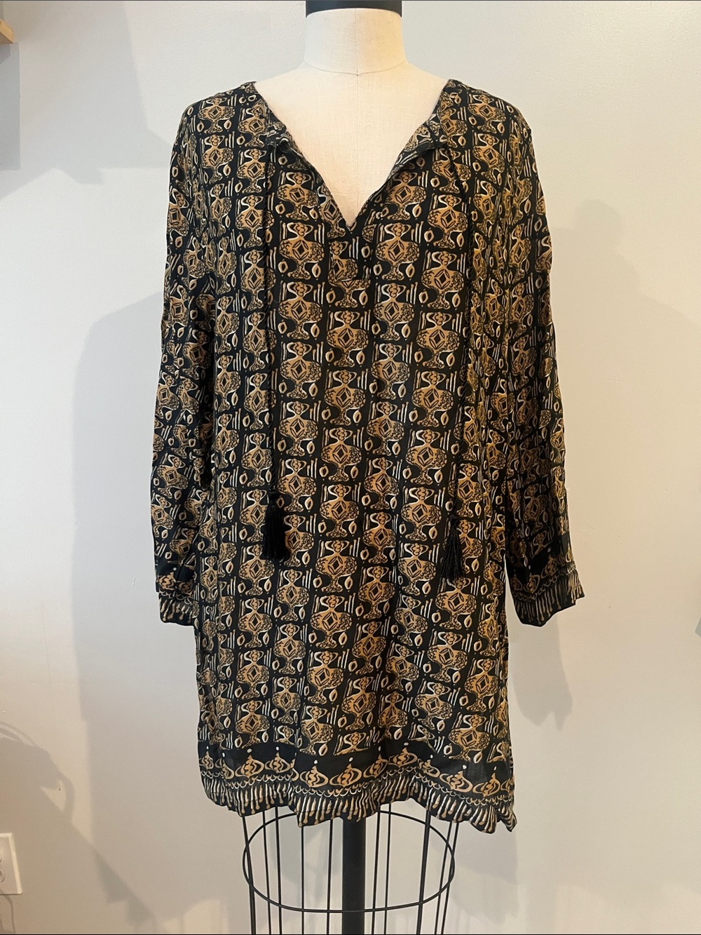 Rock Flower Paper tunic black and yellow M